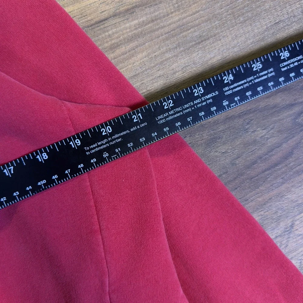 The North‎ Face Mens Red Vertical Graphic Logo Pullover Hoodie Size Medium